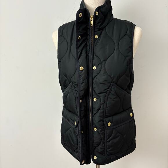 J.Crew Black Quilted Signature Puffer Vest Women’s S PrimaLoft Water Repellent - Picture 8 of 13